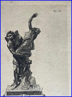 Gravure sculptures bronze XIXème Auguste Dutuit mythologie Proserpine Orithye