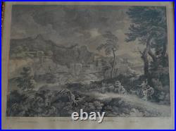 Gravure sur Cuivre -joseph Bois Après Gaspard Set Poussin 1742 Daté Gravure sur Cuivre -joseph Bois Après Gaspard Set Poussin 1742 Daté