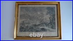 Gravure sur Cuivre -joseph Bois Après Gaspard Set Poussin 1742 Daté Gravure sur Cuivre -joseph Bois Après Gaspard Set Poussin 1742 Daté
