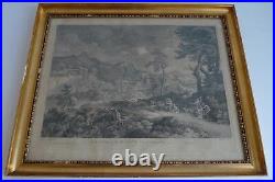 Gravure sur Cuivre -joseph Bois Après Gaspard Set Poussin 1742 Daté Gravure sur Cuivre -joseph Bois Après Gaspard Set Poussin 1742 Daté