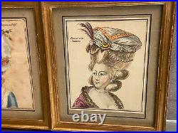 Gravures XVIIIe coiffure chapeau au pouf bonnet de la sultane Marie-Antoinette