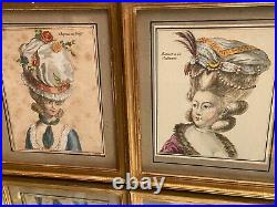 Gravures XVIIIe coiffure chapeau au pouf bonnet de la sultane Marie-Antoinette