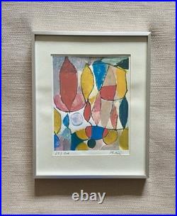 Gustav Bolin Lithograph Signed 62/200 Abstract Vintage Swedish Art Framed