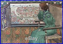 Gustave Max Stevens Femme pensive l'Estampe Moderne 1899 art nouveau