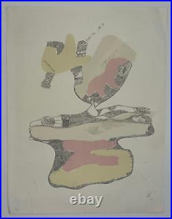 HANS FISCHLI Spuren auf Weissem Grund LITHOGRAPHIE 17/150 Estampe 1973