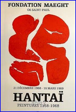 HANTAI Simon affiche originale lithographie 1969 Art Abstrait Abstraction Hantaï