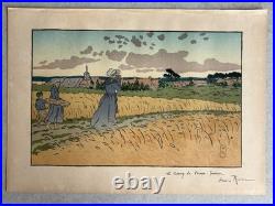 HENRI RIVIERE gravure lithographie bretonne bretagne marine 1896 Perros Guirec