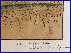 HENRI RIVIERE gravure lithographie bretonne bretagne marine 1896 Perros Guirec