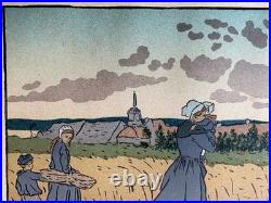 HENRI RIVIERE gravure lithographie bretonne bretagne marine 1896 Perros Guirec