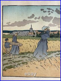 HENRI RIVIERE gravure lithographie bretonne bretagne marine 1896 Perros Guirec