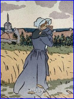 HENRI RIVIERE gravure lithographie bretonne bretagne marine 1896 Perros Guirec
