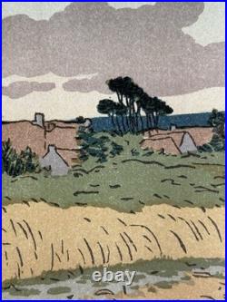 HENRI RIVIERE gravure lithographie bretonne bretagne marine 1896 Perros Guirec