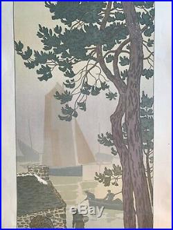 HENRI RIVIERE gravure lithographie bretonne bretagne marine 1900 La Brume