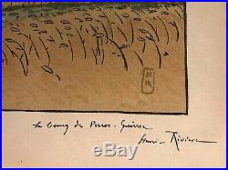 HENRI RIVIERE gravure lithographie bretonne bretagne marine perros guirec 1900