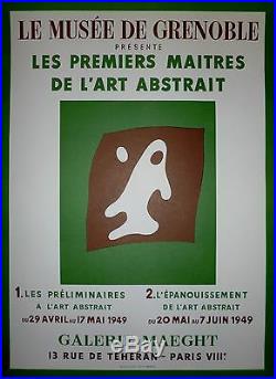 Hans Arp Affiche Lithographie Mourlot art abstrait Grenoble 1949 abstraction
