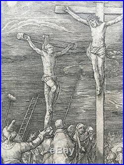 Hendrick GOLTZIUS (1558-1617) Christ sur la croix (Passion), gravure originale