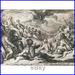 Hendrick GOLTZIUS Jupiter prend conseil des dieux destruction de l'univers 1589