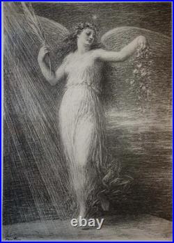 Henri FANTIN LATOUR L'ange, Immortalité, Lithographie originale signée