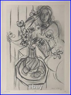 Henri Matisse, Jeune fille aux Fleurs, Lithographie originale, Signée, 1937