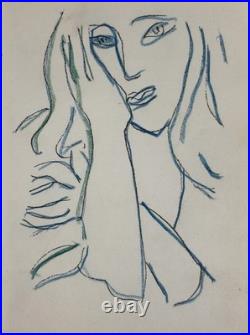 Henri Matisse, Visages VIII, Lithographie originale, Amours de Ronsard, 1946