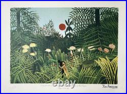 Henri Rousseau dit Douanier Rousseau lithographie paysage de forêt vierge art
