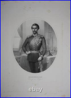 Héritier Max En Bavière Lithographie Grand Portrait De Widenbauer Environ 1850