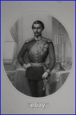 Héritier Max En Bavière Lithographie Grand Portrait De Widenbauer Environ 1850