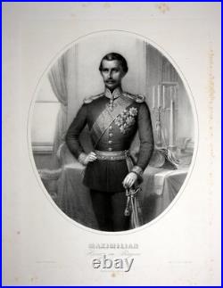 Héritier Max En Bavière Lithographie Grand Portrait De Widenbauer Environ 1850