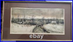 Hiver BERNARD GANTNER Estampe LITHOGRAPHIE 18/80 XX°