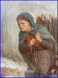 Huile sur panneau Fagotiere et Enfant d' Anthony SERRES circa 1828-1898