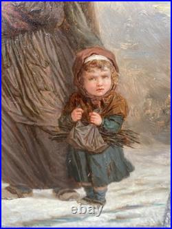 Huile sur panneau Fagotiere et Enfant d' Anthony SERRES circa 1828-1898