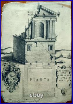 Ioannis Orlandi (-1640) Monumentum Q. Veranni dans In Via Appia gravure 1600