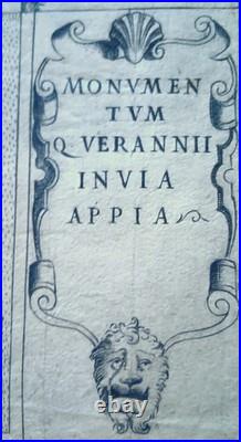 Ioannis Orlandi (-1640) Monumentum Q. Veranni dans In Via Appia gravure 1600
