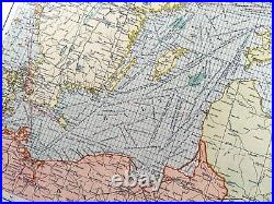 Irlandais Mer Navire A Vapeur Route Tableau Ancien Carte Ligne Océan Doublure