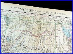 Italien Carte De Californie Nevada Utah États-unis De Amérique Ancien 1929