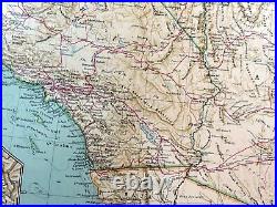 Italien Carte De Californie Nevada Utah États-unis De Amérique Ancien 1929