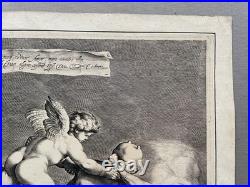 Jacob Matham, Eros triomphant de Pan, gravure, XVIIe Jacob Matham, Eros triomphant de Pan, gravure, XVIIe