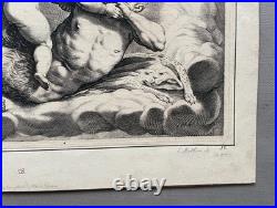 Jacob Matham, Eros triomphant de Pan, gravure, XVIIe Jacob Matham, Eros triomphant de Pan, gravure, XVIIe