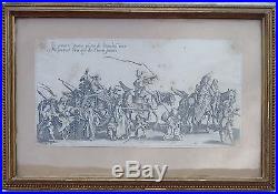 Jacques CALLOT 1592-1635 Caravane convoi Bohémiens 2 gravures 1621 Eaux fortes