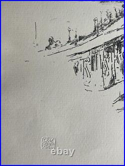 James McNeill Whistler Savoy Pigeons 1896 Gravure Lithographie Londres Le thames