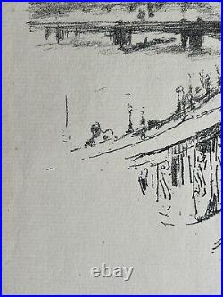 James McNeill Whistler Savoy Pigeons 1896 Gravure Lithographie Londres Le thames