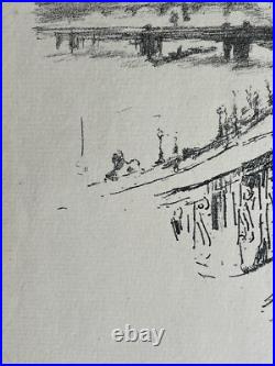 James McNeill Whistler Savoy Pigeons 1896 Gravure Lithographie Londres Le thames