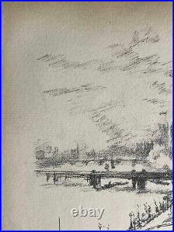 James McNeill Whistler Savoy Pigeons 1896 Gravure Lithographie Londres Le thames