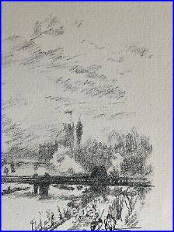James McNeill Whistler Savoy Pigeons 1896 Gravure Lithographie Londres Le thames