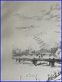 James McNeill Whistler Savoy Pigeons 1896 Gravure Lithographie Londres Le thames