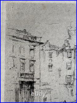 James Mc Neill Whistler Gravure Eau Forte Etching Alderney Street Rue a Londres