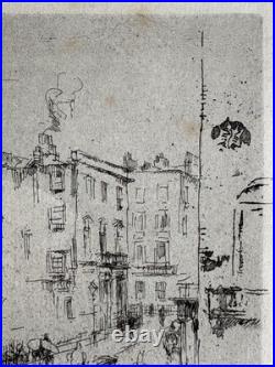 James Mc Neill Whistler Gravure Eau Forte Etching Alderney Street Rue a Londres