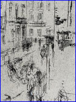 James Mc Neill Whistler Gravure Eau Forte Etching Alderney Street Rue a Londres