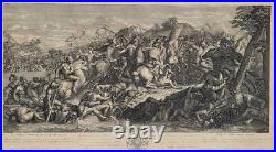 Jean AUDRAN (1667 1756) Bataille d'Alexandre Eau-forte 28 x 52 cm