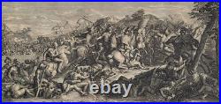 Jean AUDRAN (1667 1756) Bataille d'Alexandre Eau-forte 28 x 52 cm